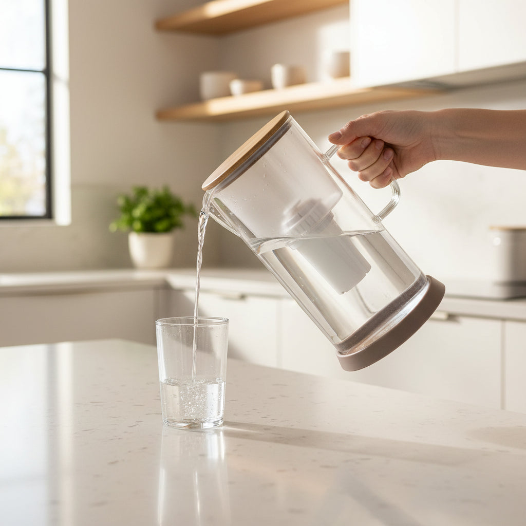 Filtra Nova glass water filter pitcher